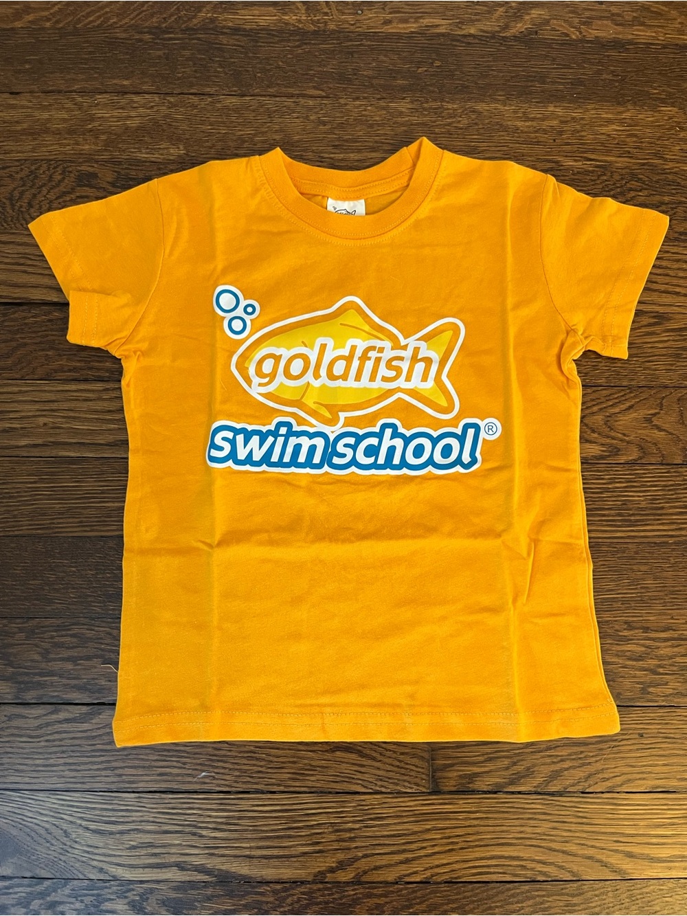 Goldfish Swim School Orange Logo Tee - Unisex Size 5/6 NWT